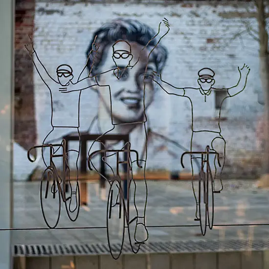 Koers tekening op ruit